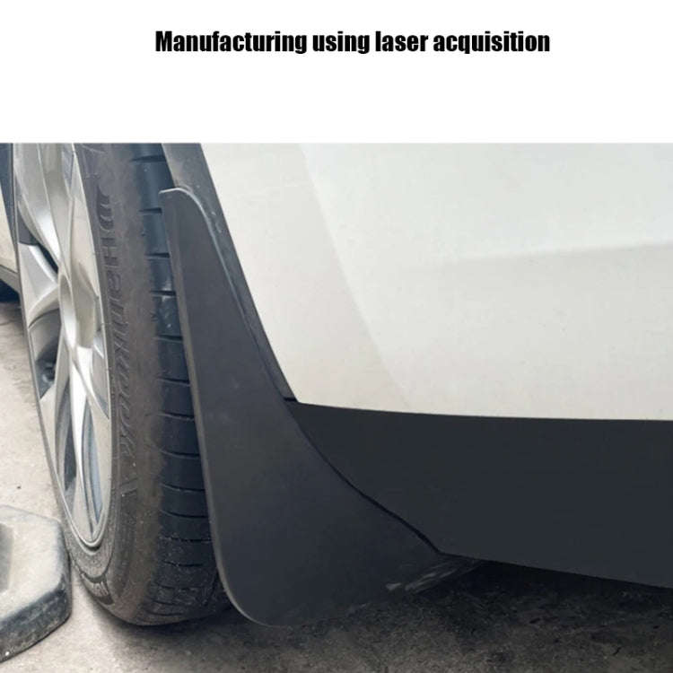 For Tesla Model Y Car Punch-Free Front And Rear Wheel Soft Rubber Mudguards, Style: Carbon Fiber