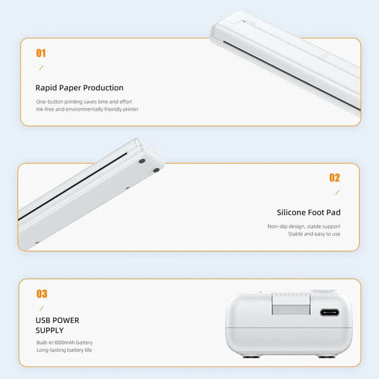 Small A4 Home Office Portable Inkless Printing Thermal Paper, Model: 200pcs Thermal Paper