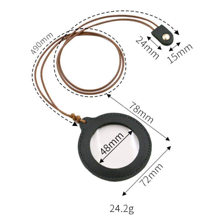3X Adjustable Hanging Magnifier Portable Elderly Magnifying Glass with Leather Case(Light Brown)