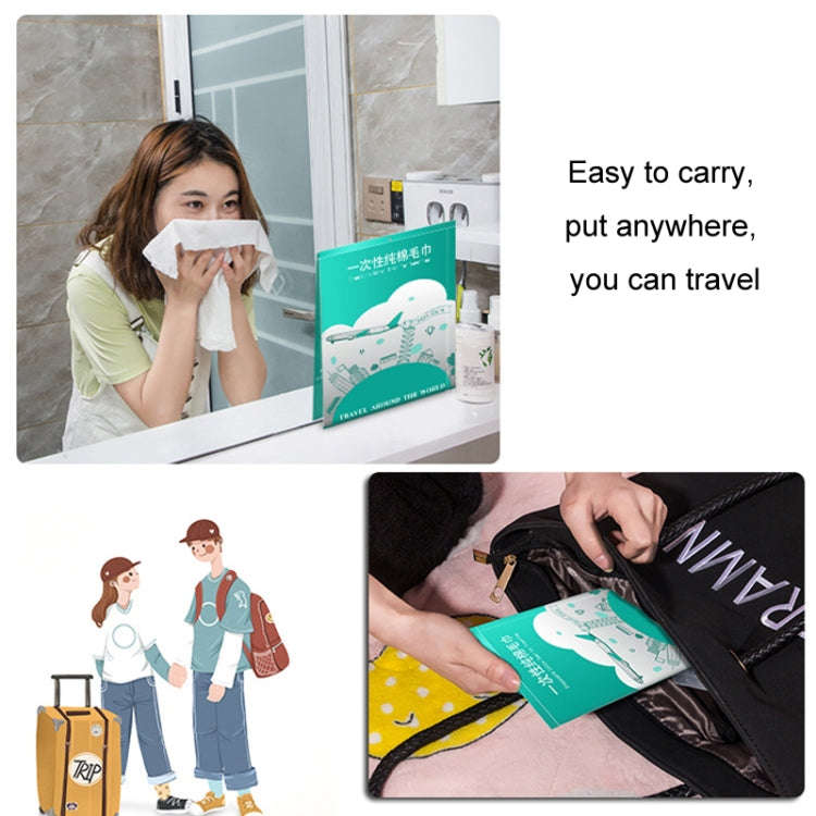 5pcs 30cmx60cm Pearl Pattern Travelling Cotton Disposable Face Towel Bagged Washcloths(Green Pack...