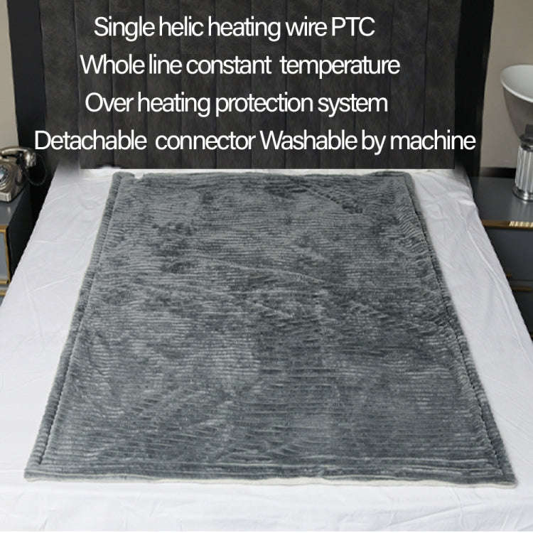 1.3 x 1.6m 220V Electric Blanket Heated Mattress Shawl Winter Body Warmer EU Plug(Dot Velvet)