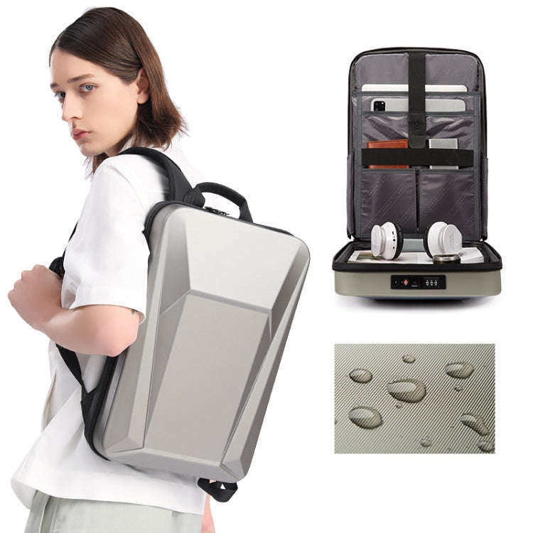 BANGE BG-7682 Laptop Duffel Bag Mens Business Technology Hard Shell Backpack(Silver)