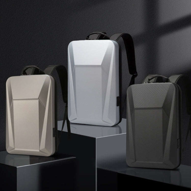 BANGE BG-7682 Laptop Duffel Bag Mens Business Technology Hard Shell Backpack(Silver)