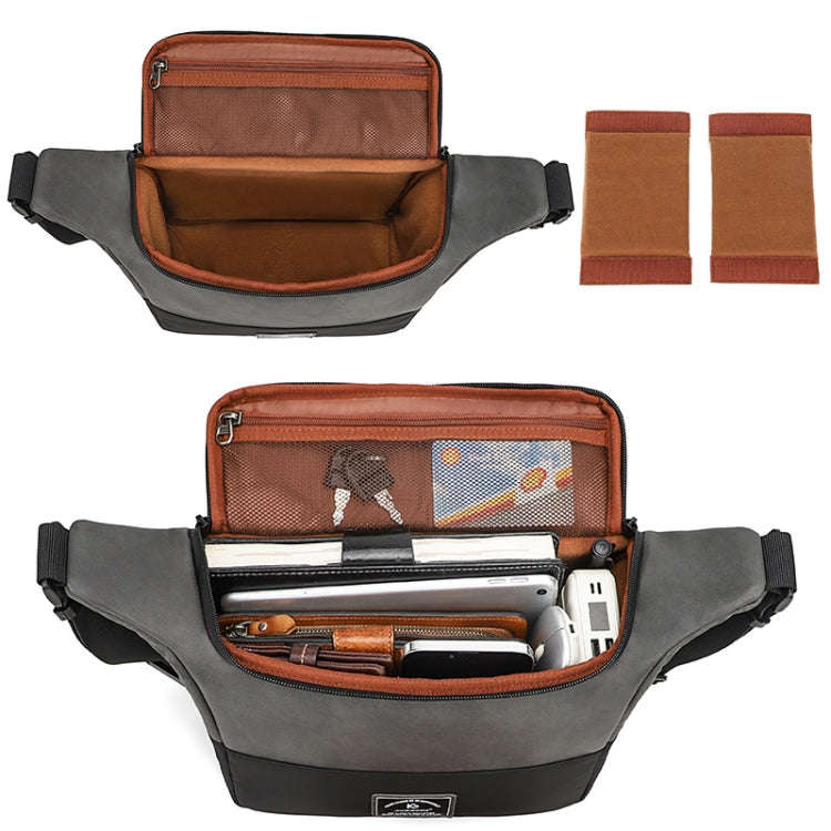 PU Leather Shoulder Crossbody Photography Bag SLR Camera Bag Lens Storage Bag(Blue)