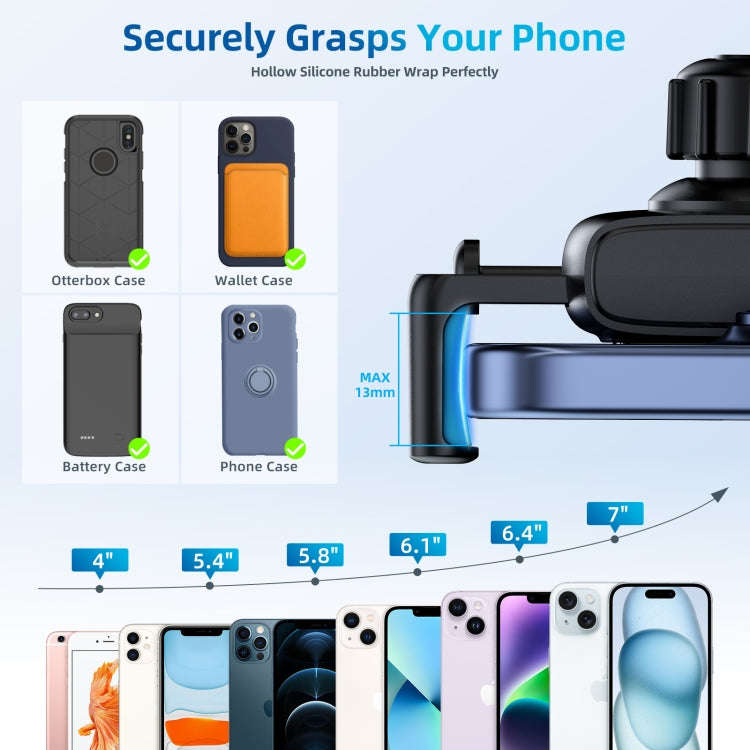 Car Rearview Mirror Phone Holder 360 Degree Rotation Smartphones Stand(Black)