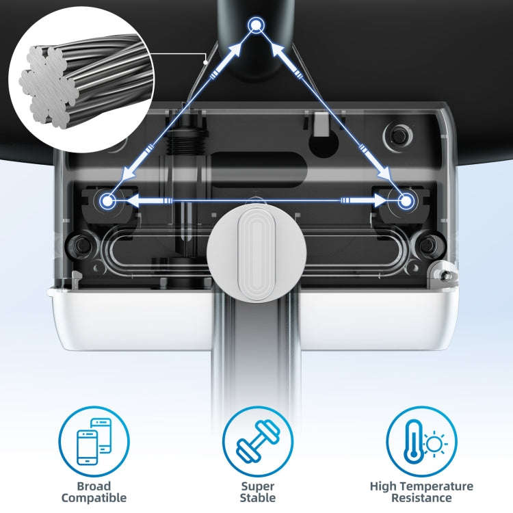 Car Rearview Mirror Phone Holder 360 Degree Rotation Smartphones Stand(Black)