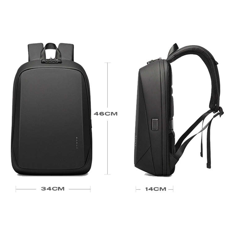 BANGE BG-7251 Mens Business Double-Shoulder Laptop Bag Large Capacity Waterproof Backpack(Black)