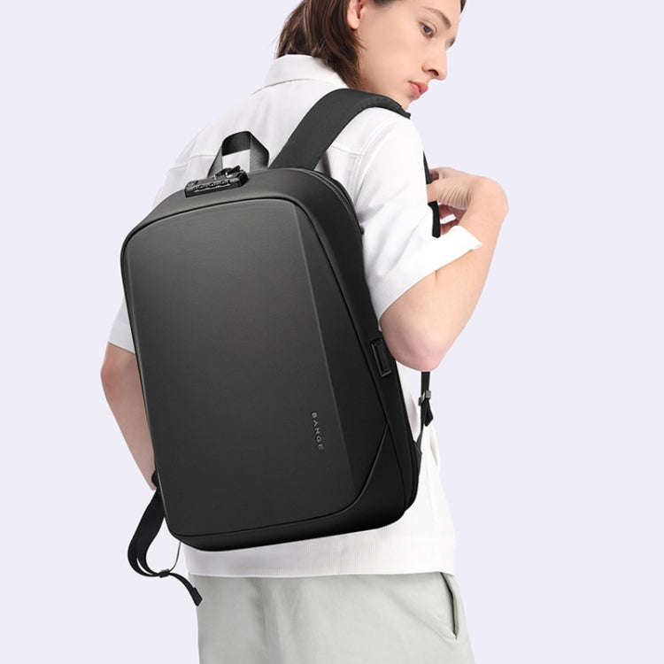 BANGE BG-7251 Mens Business Double-Shoulder Laptop Bag Large Capacity Waterproof Backpack(Gray)