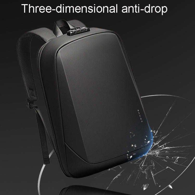 BANGE BG-7251 Mens Business Double-Shoulder Laptop Bag Large Capacity Waterproof Backpack(Gray)
