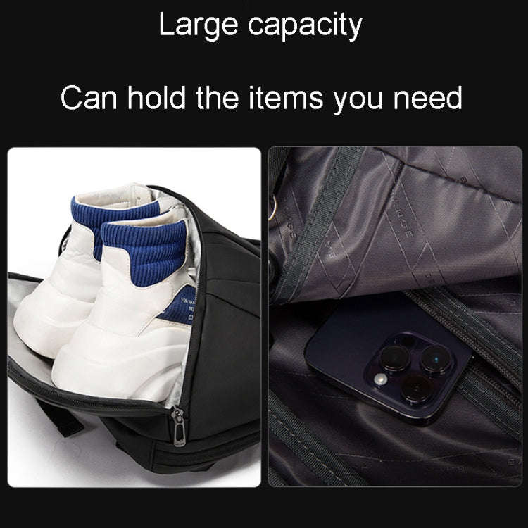 BANGE BG-7700 Large Capacity Mens Casual Double-Shoulder Backpack Student Computer Book Bag(Black)