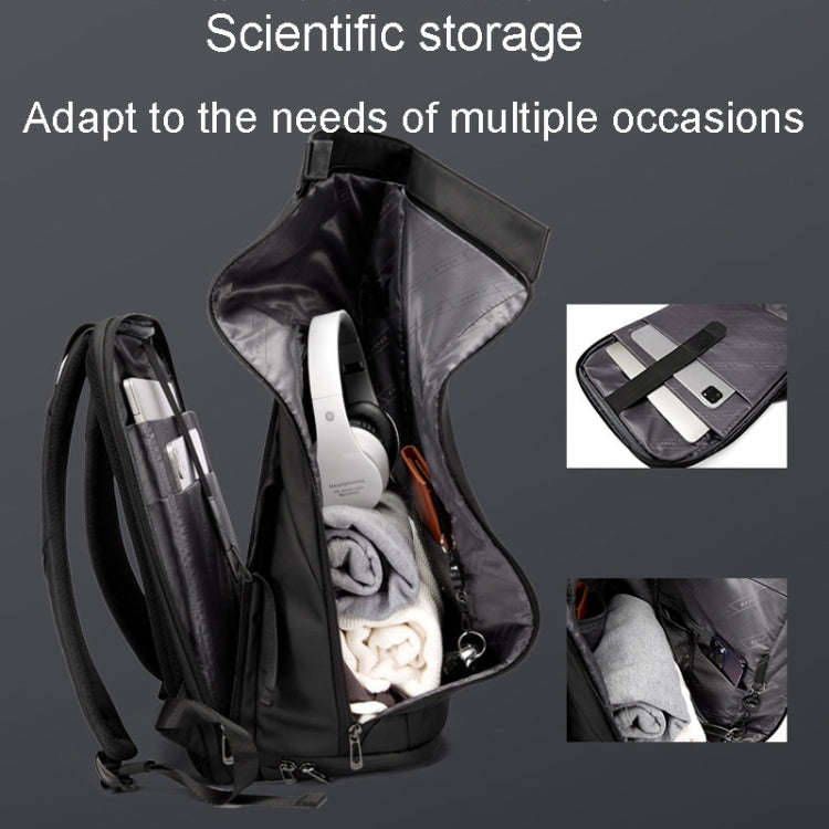 BANGE BG-7700 Large Capacity Mens Casual Double-Shoulder Backpack Student Computer Book Bag(Black)