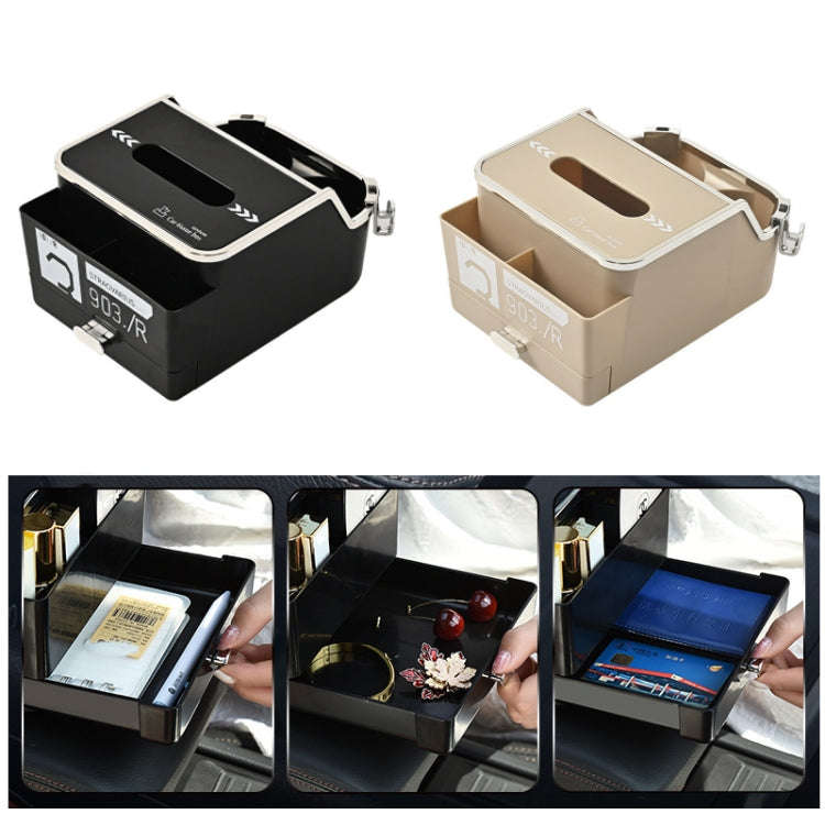 Car Tissue Box Multifunction Cup Holder Armrest Box Storage Box(Beige)