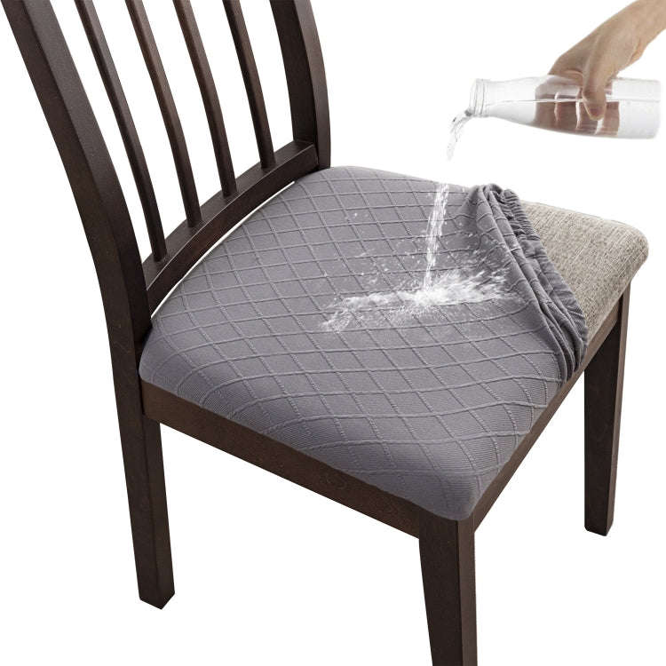 Diamond Plaid Jacquard Chair Cushion Cover Hotel Restaurant Dining Table Chair Cover(Dark Gray)