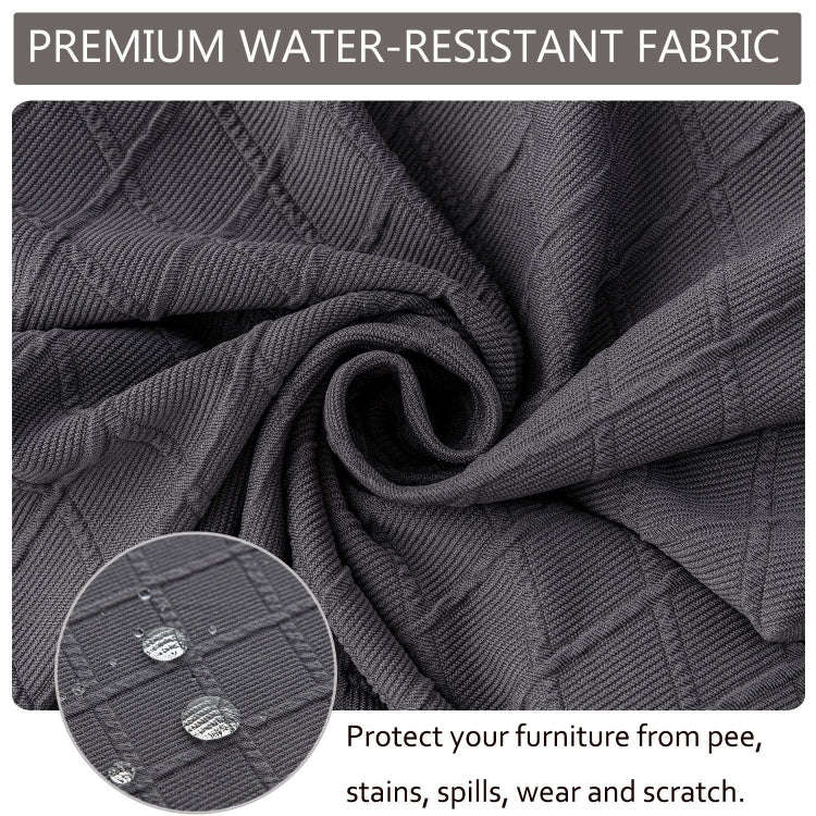 Diamond Plaid Jacquard Chair Cushion Cover Hotel Restaurant Dining Table Chair Cover(Dark Gray)