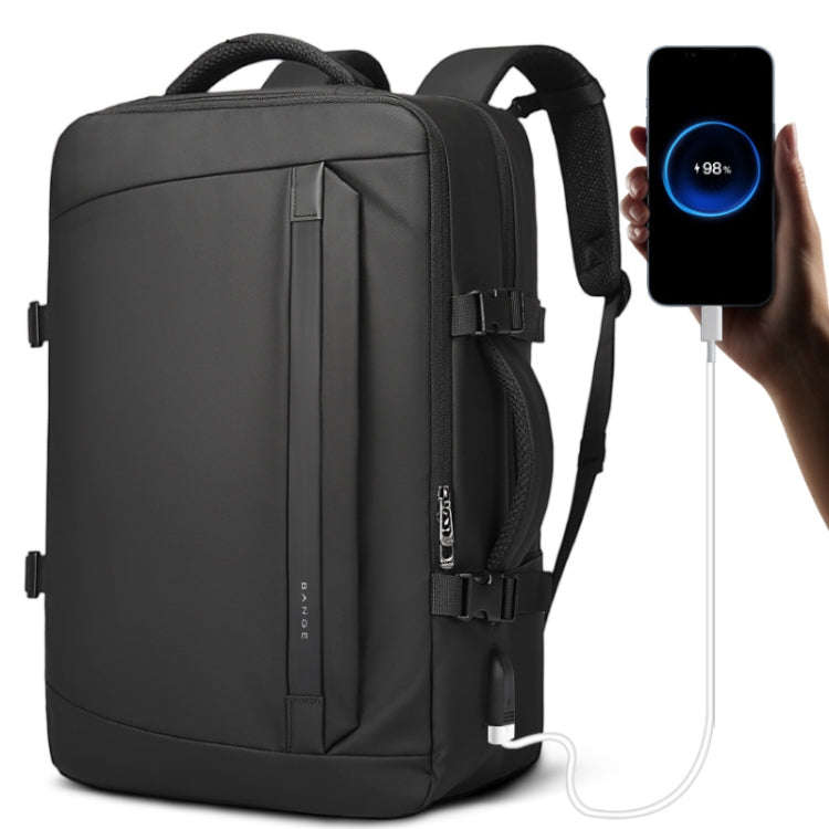 BANGE BG-2892 Mens Business Double-Shoulder Backpack Large Capacity Traveling Computer Bag(Black)