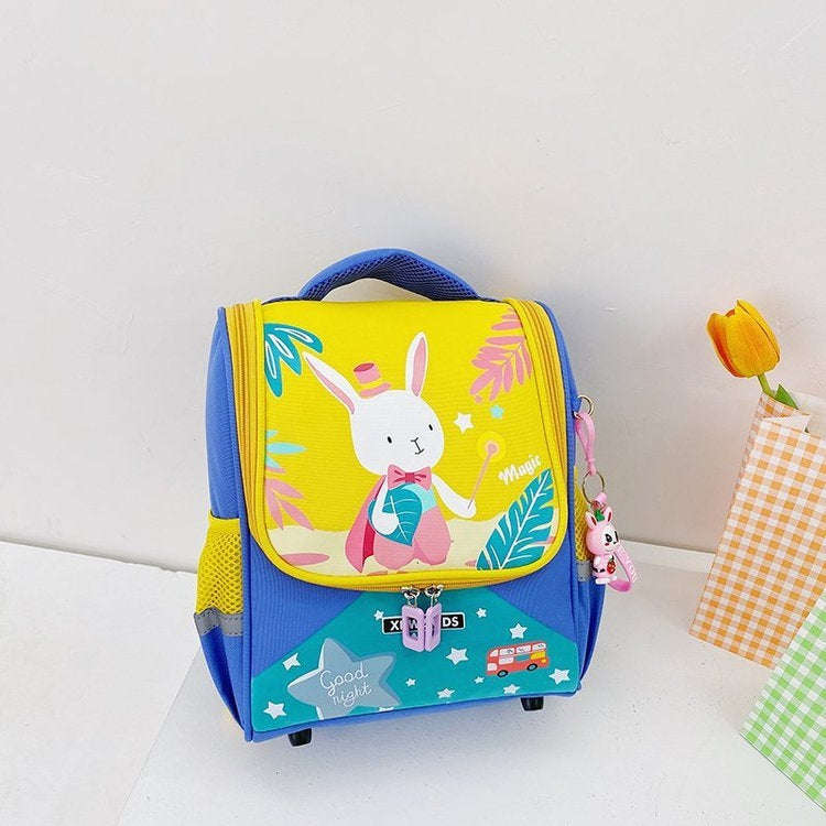 XKWZKIDS Kindergarten Children School Bag Cute Cartoon Shoulder Bag, Style: Rabbit (Yellow)