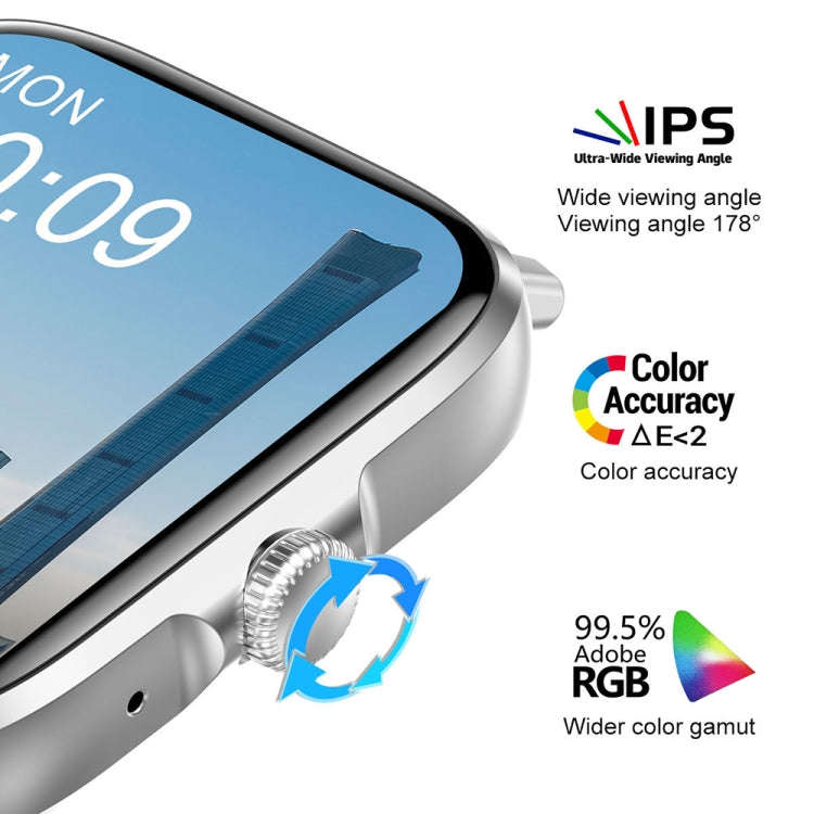 DT102 1.9-Inch Heart Rate/Blood Oxygen Monitoring Bluetooth Call Watch With NFC Function, Color: ...
