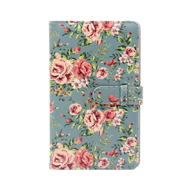 For Polaroid Mini11 3 Inch PU Photo Album Bank Card Stamp Storage Album, Pattern: Blue Bottom Rose