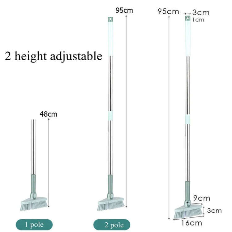 Triangular Floor Brush Long Handle Stiff Bristle Corner Crevice Brush(Light Blue)