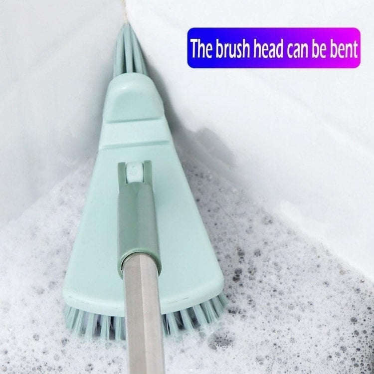 Triangular Floor Brush Long Handle Stiff Bristle Corner Crevice Brush(Light Blue)