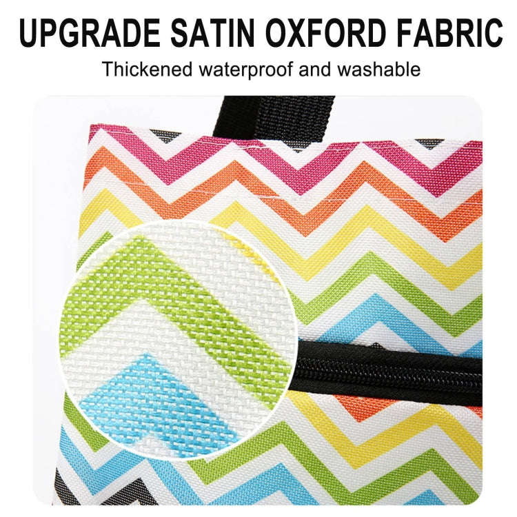 2 In 1  Oxford Cloth Shopping Bag Foldable Shopping Trolley Cart(Coffee Print)