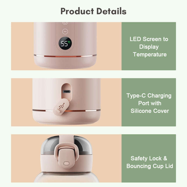 300ml Wireless Instant Water Warmer Electric Kettle for Baby Formula With 5200 mAh Battery Capaci...