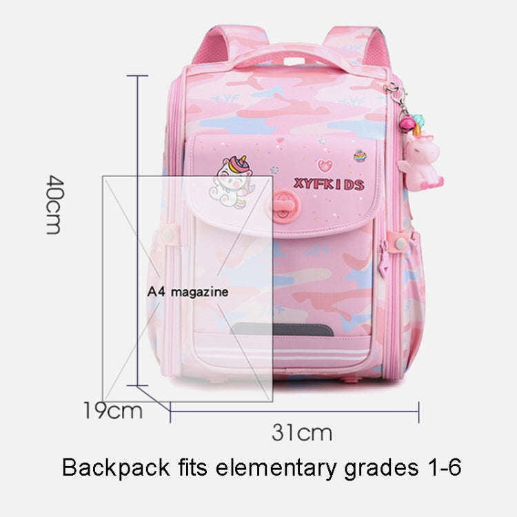 XYFKIDS Girls Cute Shoulder Backpack Dual Student Schoolbag Kids Casual Space Bag(Gray Purple)