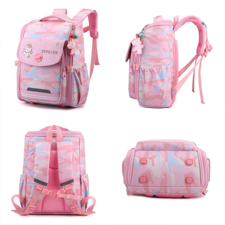 XYFKIDS Girls Cute Shoulder Backpack Dual Student Schoolbag Kids Casual Space Bag(Gray Purple)