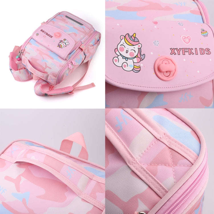 XYFKIDS Girls Cute Shoulder Backpack Dual Student Schoolbag Kids Casual Space Bag(Gray Purple)