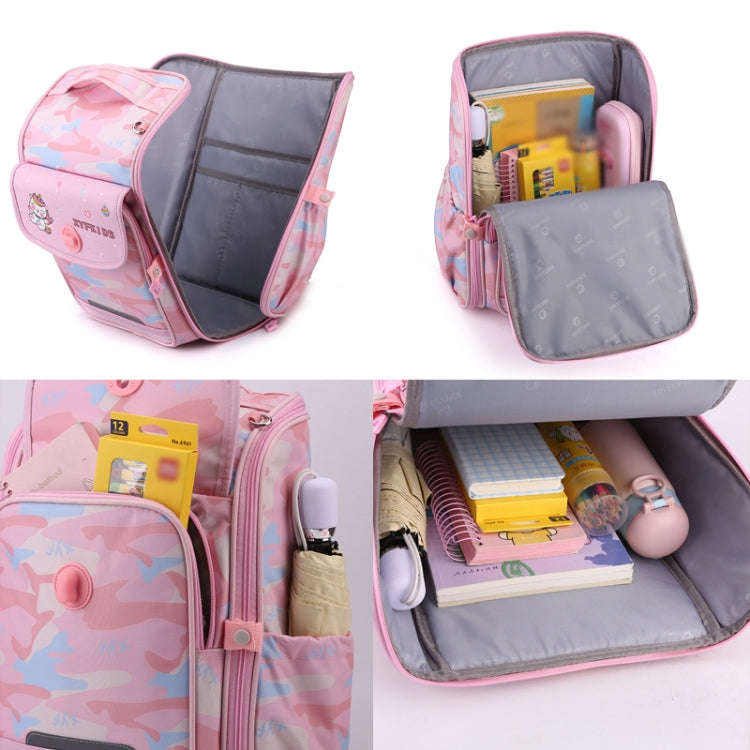XYFKIDS Girls Cute Shoulder Backpack Dual Student Schoolbag Kids Casual Space Bag(Gray Purple)