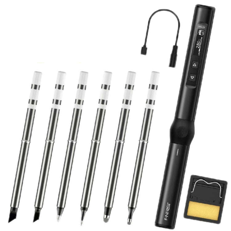 FNIRSI 9pcs/ Set Mini Soldering Station Digital Display Constant Temperature Smart Soldering Iron...