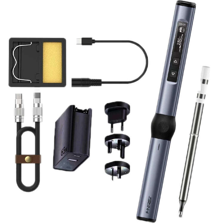 FNIRSI 9pcs/ Set Mini Soldering Station Digital Display Constant Temperature Smart Soldering Iron...