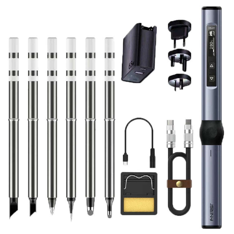 FNIRSI 14pcs/ Set Mini Soldering Station Digital Display Constant Temperature Smart Soldering Iro...