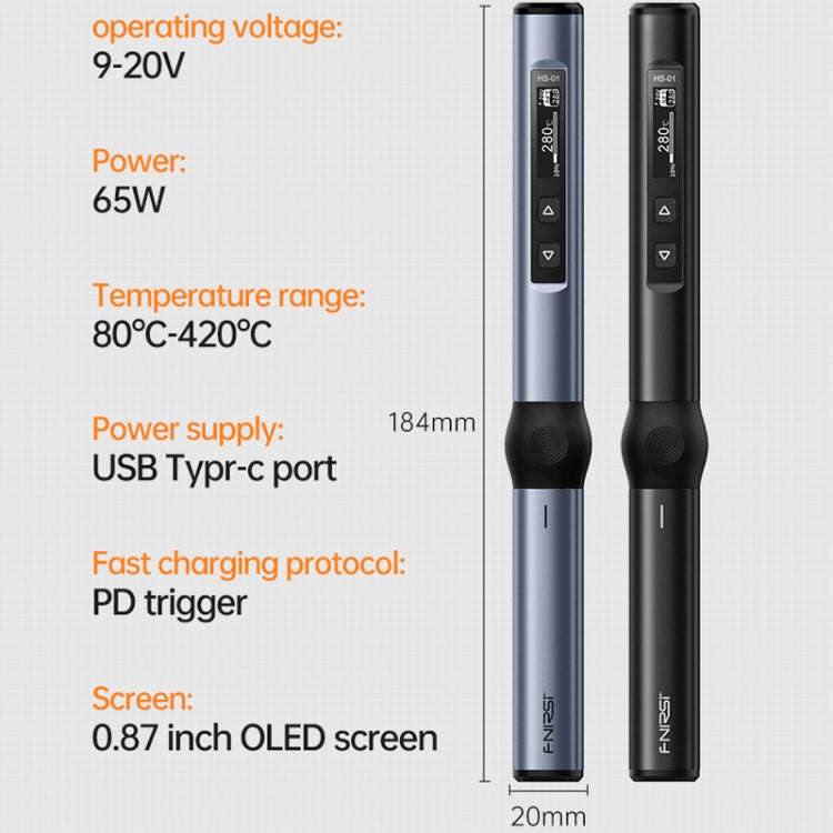FNIRSI 4pcs/ Set Mini Soldering Station Digital Display Constant Temperature Smart Soldering Iron...