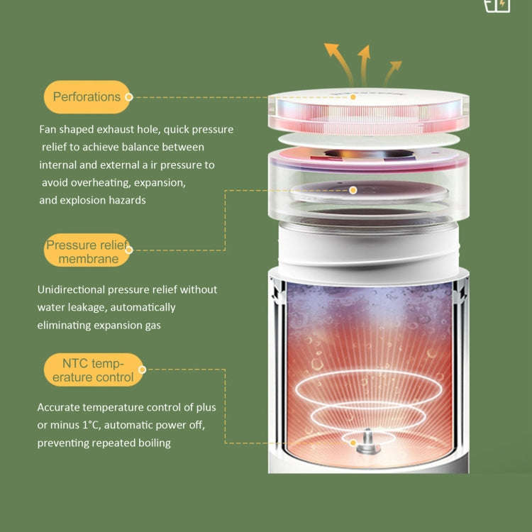 300W 500ml Electric Heating Water Cup Smart Boiling Kettle Temperature Control Kettle, Spec: SUS3...