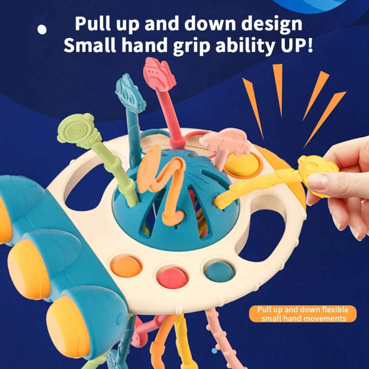 Baby Puzzle Fun Finger Pumping Toys Enlightenment Early Teaching Toys, Style: Rocket (Blue)