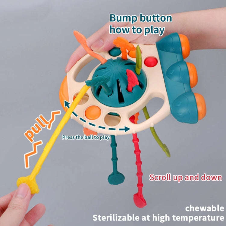 Baby Puzzle Fun Finger Pumping Toys Enlightenment Early Teaching Toys, Style: Rocket (Blue)