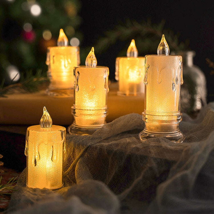 4.7x11cm With Base LED Transparent Glowing Candle Lights Simulation Electronic Candle