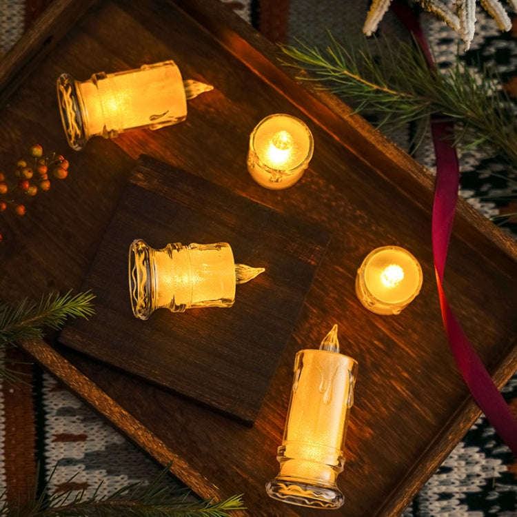 4.7x11cm With Base LED Transparent Glowing Candle Lights Simulation Electronic Candle