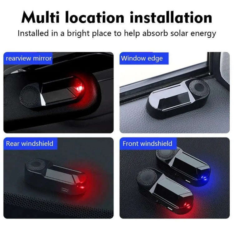 Car Solar Anti-Theft Alarm LED Warning Light With Aromatherapy(Red Light)