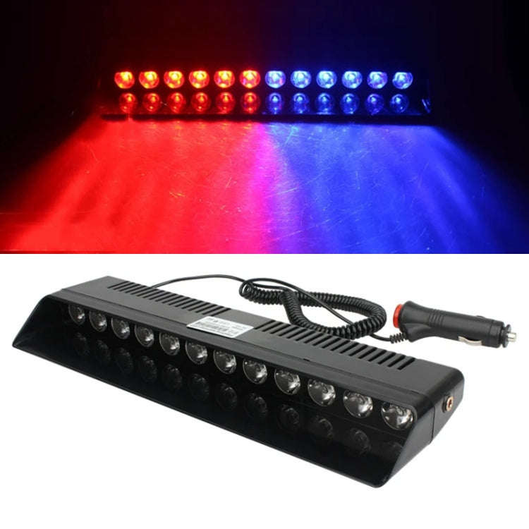 12 LED Car Front Suction Cup High Brightness Strobe Light(Red Blue)