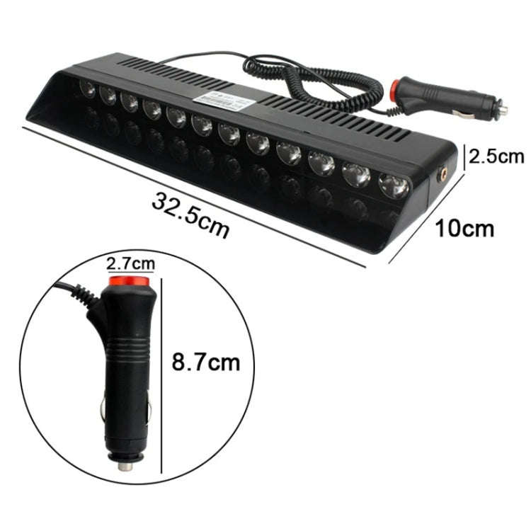 12 LED Car Front Suction Cup High Brightness Strobe Light(Red White)