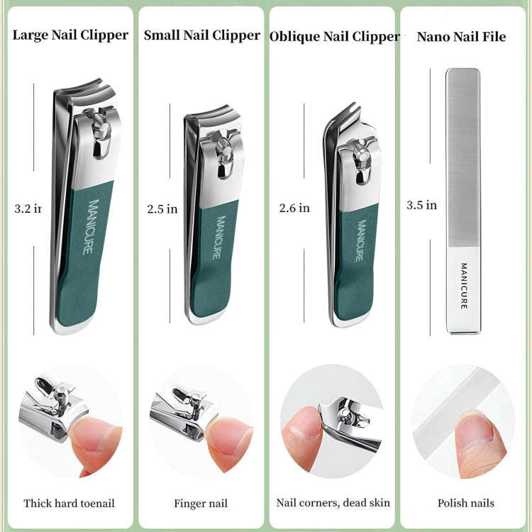 4pcs /Set Stainless Steel Nail Knife Set Household Portable Rotating Bag Nail Cutting Tool, Color...