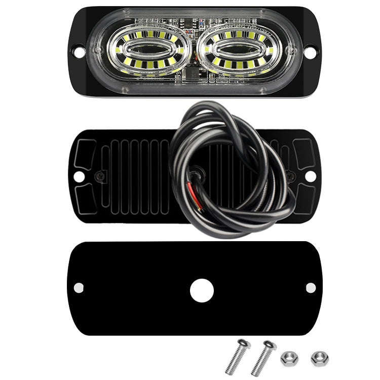 12W Car Side Signal Warning Light 24 LED Strobe Light(Yellow White)