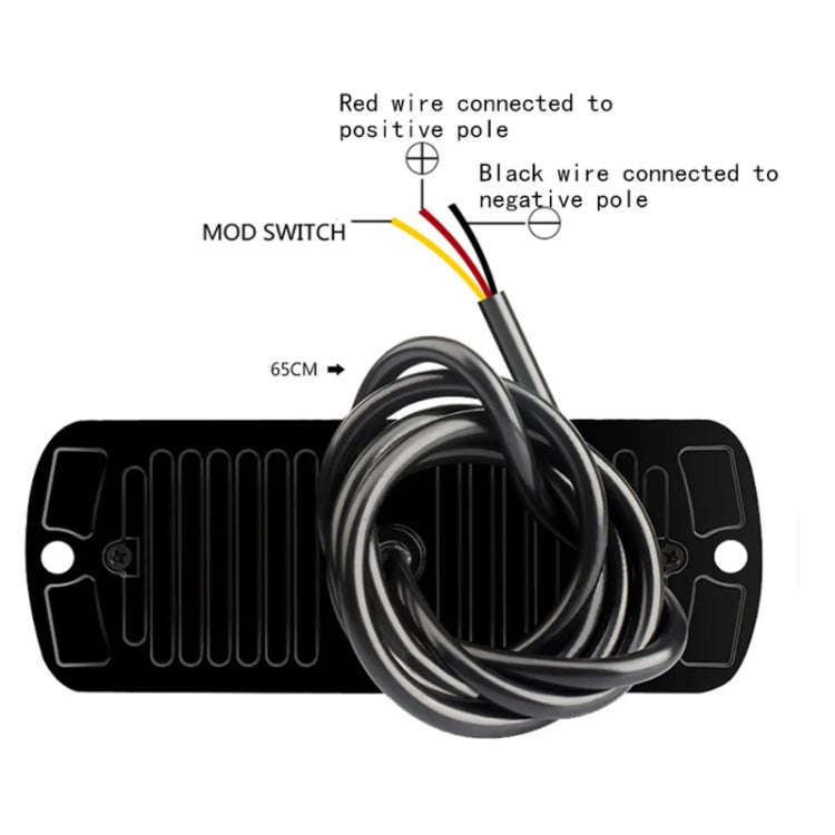 12W Car Side Signal Warning Light 24 LED Strobe Light(Yellow White)