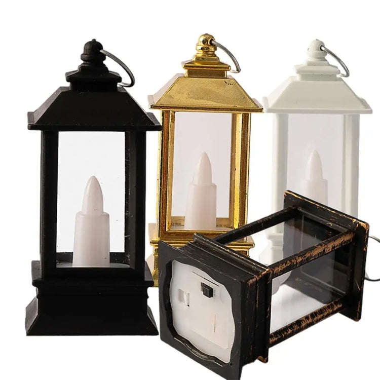 LED Electronic Candlelight Christmas Decoration Retro Mini Horse Lantern(Black)