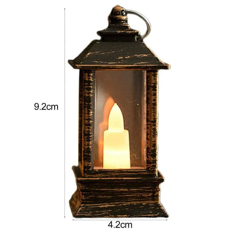 LED Electronic Candlelight Christmas Decoration Retro Mini Horse Lantern(Black)