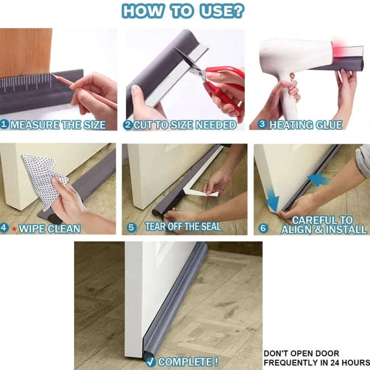 Door Bottom Seal Strip Door Seam Soundproof Windproof Sticker Door Foot Down Gap Self-Adhesive Bl...
