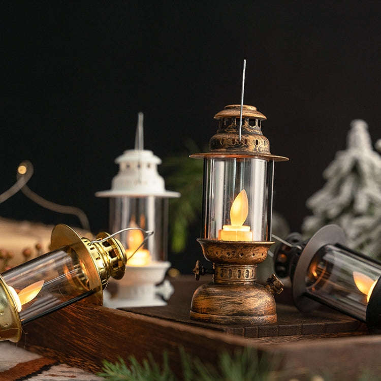 Retro LED Electronic Portable Lights Christmas Decoration Night Lights, Style: Candle (Bronze)