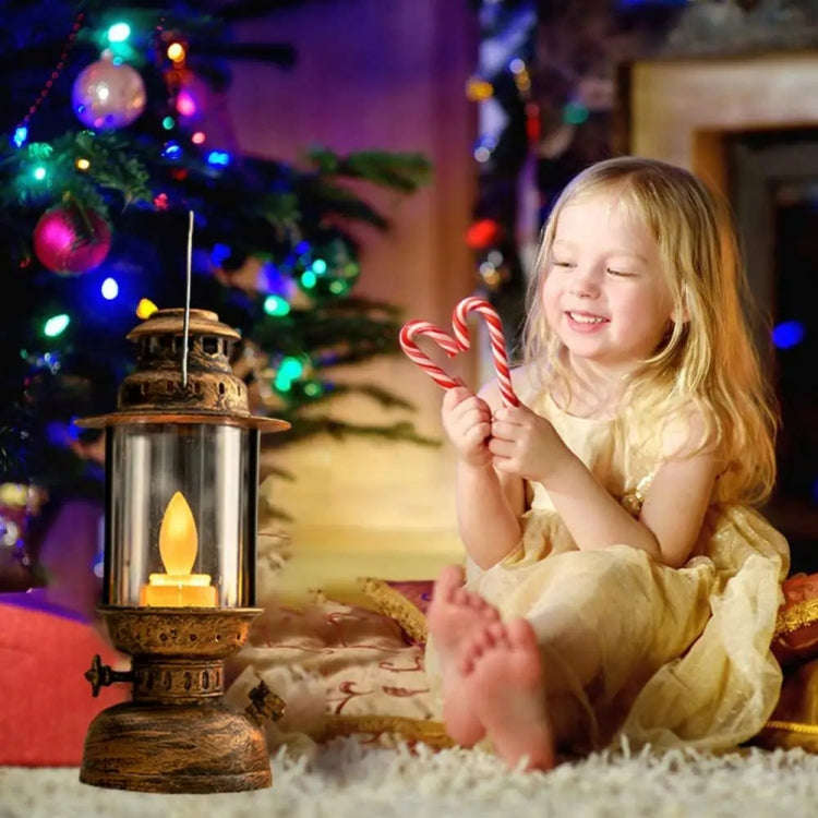 Retro LED Electronic Portable Lights Christmas Decoration Night Lights, Style: Candle (White)